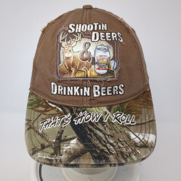 Shootin Deers & Drinkin Beers That's How I Roll Baseball Cap Multicolor OS Camo - Picture 2 of 10